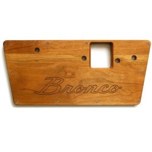 1968-1977 Early Ford Bronco Custom Door Panels with Script Engraved - Real Natural Cherry Wood - Free Shipping