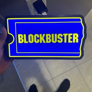 3D‑Printed “BLOCKBUSTER” Light Box – USB LED Sign – Retro Home Theater & Game Room Décor