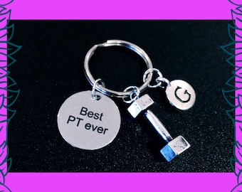 Personal trainer gift, fitness keychain gift, 3D dumbbell keyring, bespoke personal training fitness gift UK