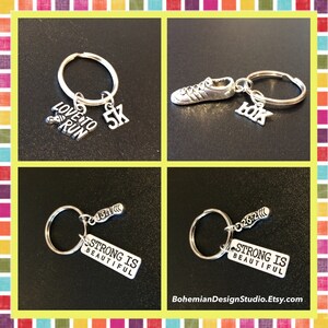 Fitness gifts, runner gift, running gifts, gift for runners, fitness keyring, marathon gift, motivation gifts, UK image 3