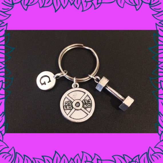 Fitness instructor gift, bodypump crossfit gym gift for men women, weight  plate dumbbell keyring, personalised fitness gifts
