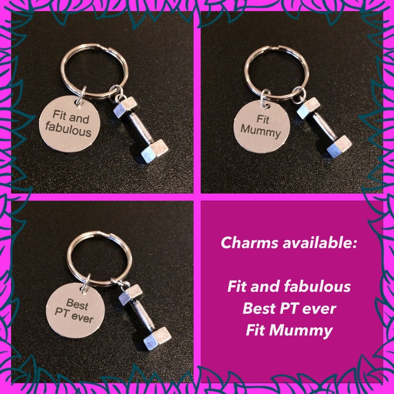 Mum Christmas gift, secret santa for women, fitness keyring for her image 2