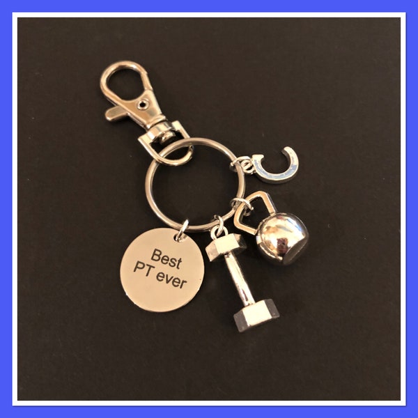 Gift for personal trainer, gym gift for him her, personalised fitness keychain for men women UK