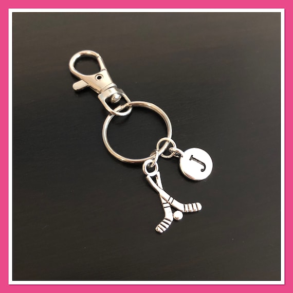 Personalised Hockey Keyring, Sports Fitness Hockey Team Gift Idea