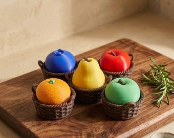 Juego de 5 juguetes antiestrés con forma de cesta de frutas, juguete sensorial de escritorio con forma de manzana, naranja, pera y arándano.