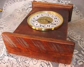 Barn Wood cherry Wood mantle clock,vintage clock salvaged 1830 39 s barn beams barn doors,mantle shelf,antique mantle clock.