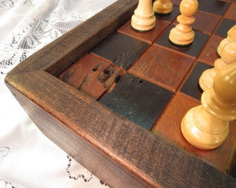 Chess Set in Reclaimed Barn wood sku250