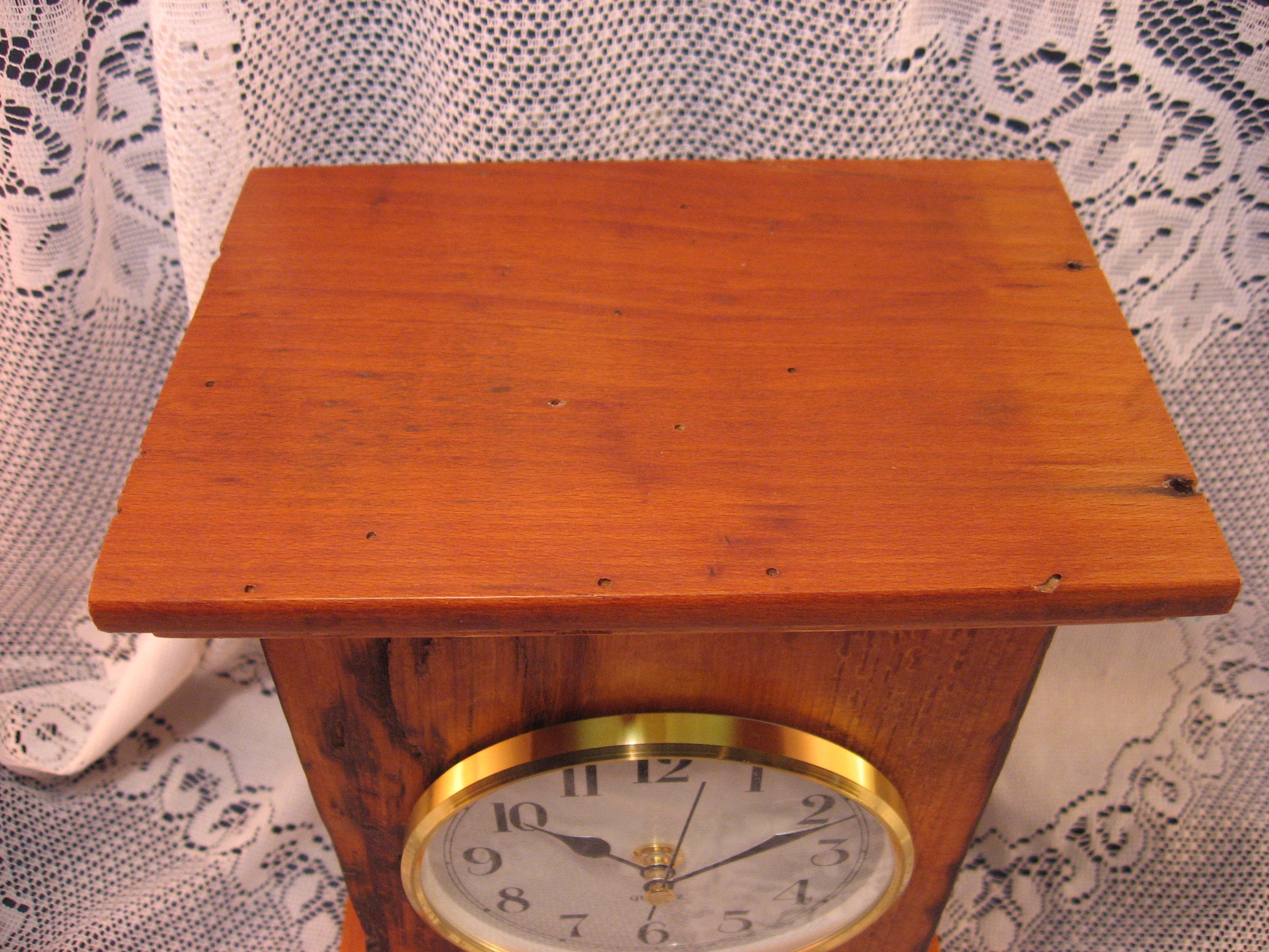 Barn Wood mantle clockvintage clock in Wormy Chestnut Etsy