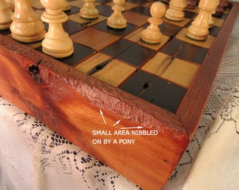 Chess Set Pony Nibbled Barn Wood