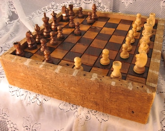 Chess set from Reclaimed Barn Wood