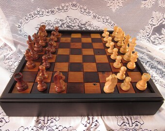 Chess Set Cherry from Reclaimed Barn Wood 67C