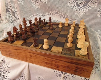 Chess Set in Reclaimed Barn Wood