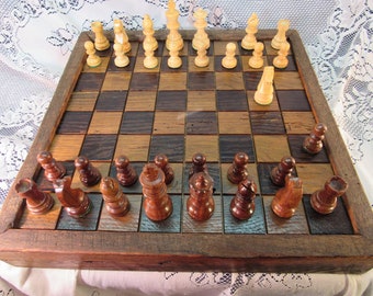 Chess Set in Reclaimed Barn wood