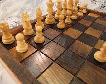 Chess Set in Reclaimed Barn Wood