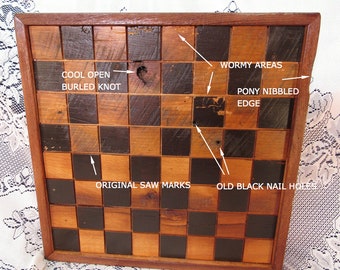 Chess Set Barn Wood Nibbled By a Pony