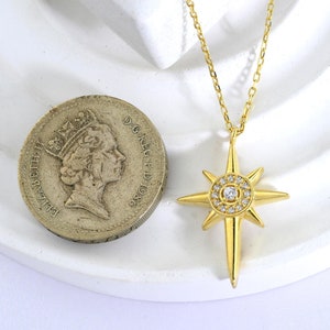 Handmade 14K Gold North Star Necklace, Dainty Gold Necklace, Women’s Jewelry, Gift for Mom, Sister, Friend