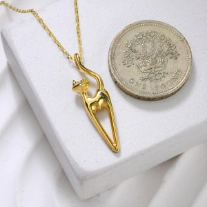 14K Gold Cat Necklace – Handmade Elegant Jewelry for Cat Lovers, Pet Owners, Animal Gifts, Minimalist Charm, Everyday Wear, Unique Gift