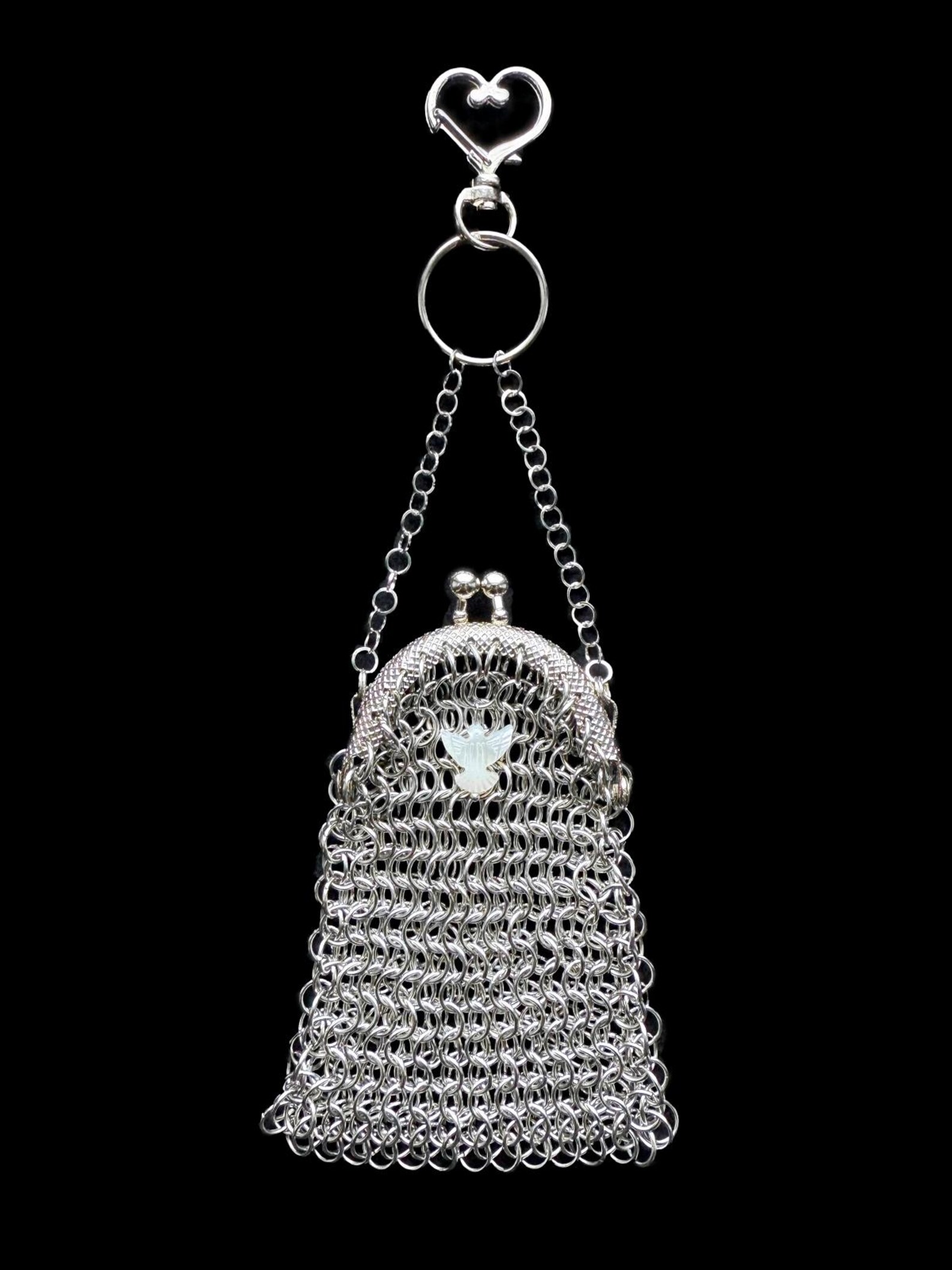 Chainmail Lipstick Belt Pouch With Quartz Perfume Bottle, Handmade ...