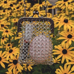 Handmade Chainmail Coin Purse, Small Stainless Steel Crossbody Bag
