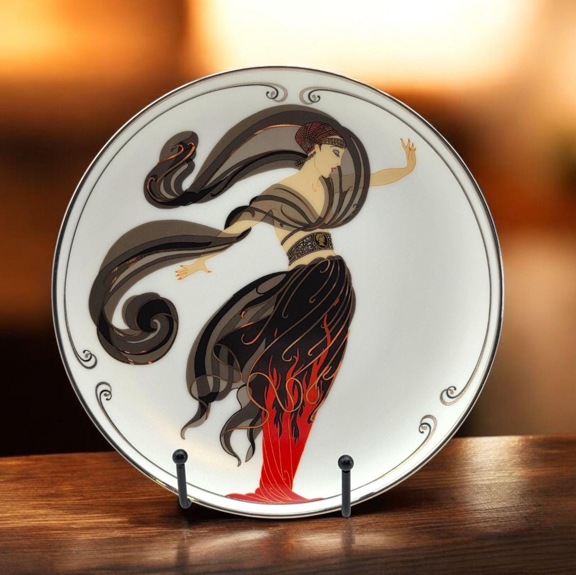 Erte Black White - Etsy