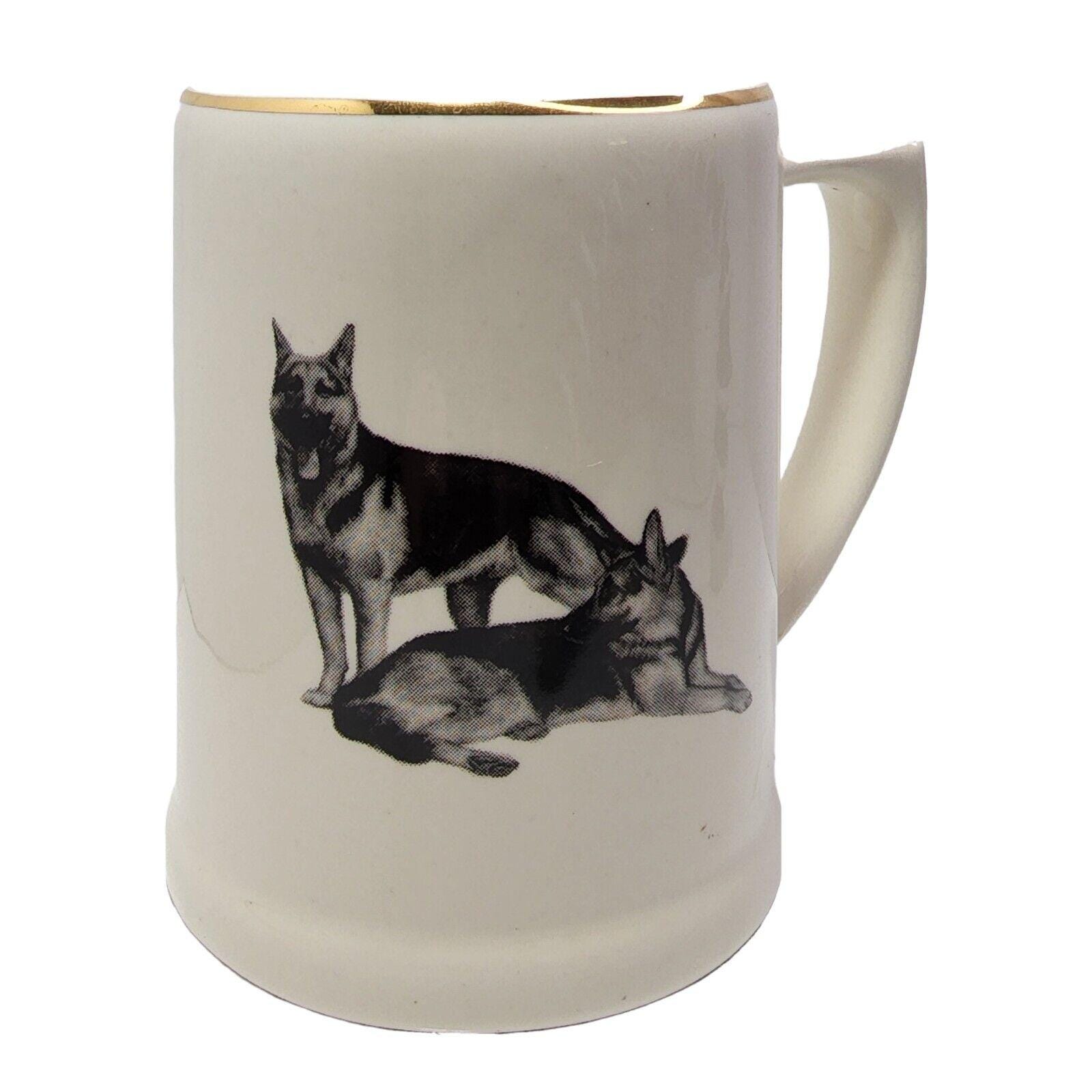 Robert H. Christie German Shepherd Dogs Mug Tankard for Schenker Reproductions VTG