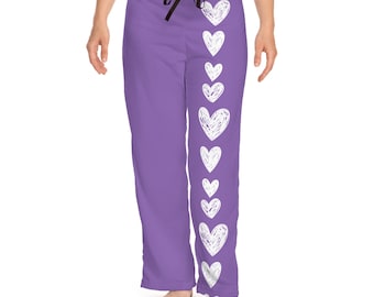 Pantalones de pijama para mujer con estampado de corazones, ropa de dormir bonita para estar en casa, pantalones de pijama cómodos, regalo de San Valentín, pantalones de dormir suaves