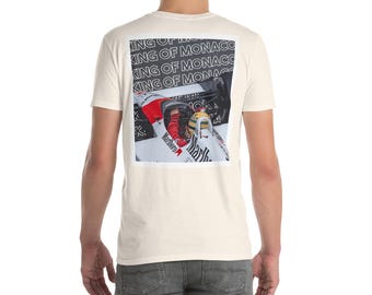 T-shirt Aryton Senna Monaco, maglietta Vintage F1 Comfort Colors, maglietta grafica Formula Uno Monaco, regalo per fan di Formula 1