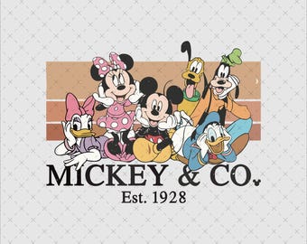 Retro Mickey & Co. Family Vacation PNG SVG (Digital File)