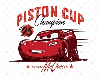 Lightning McQueen Piston Cup Champion SVG PNG, Cars Sublimation (Digital File)