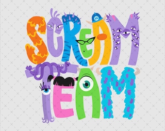 Scream Team png, Mike en Sully, Monsters University Svg, familievakantie Svg, Monsters Svg, familie-uitje png, magisch koninkrijk, digitaal bestand