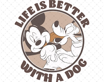 mickey mouse and pluto clipart, cute mickey png, cute pluto png, instant download