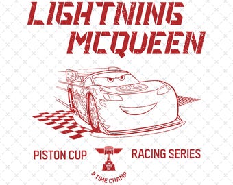 Lightning McQueen PNG SVG: Cars Sublimation Design (Digital Download)