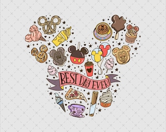 Mickey Snacks Best Day Ever Svg, Mickey Ears Png File, Retro Mickey Svg File, Mickey Head Png, Retro Snacks Png,Retro Svg File,High Quality