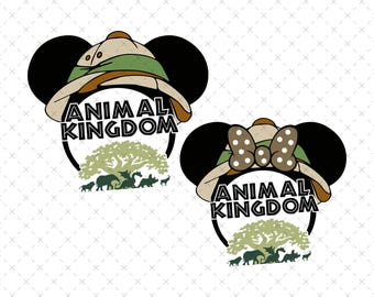 Animal Kingdom SVG Bundle, Mouse Ears, Family Vacation (PNG, SVG)