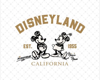 Retro Disneyland California Mickey and Friends PNG SVG (Digital Download)
