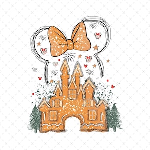 Minnie Gingerbread Castle Christmas PNG SVG, Christmas Sublimation, Christmas Svg, Gingerbread Svg, Gingerbread Christmas, Gingerbread Png