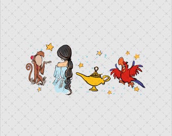 Princesa Jazmín SVG, PNG Clipart, Archivos de corte de silueta de Cricut (Descarga digital)