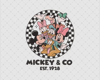 Vintage Mickey and Friends Clipart, PNG SVG (Digital Download)