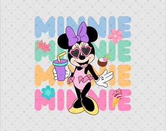 ミニーマウスとデイジーダック、ガールフレンド、デジタルイラスト