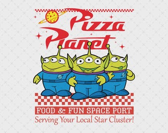 Pizza Planet (Svg), Pizza Aliens (Svg), Historia de juguetes (Svg), Archivos para Cricut, Silueta, Archivos de corte, Descarga instantánea