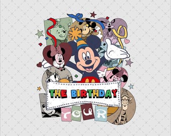 Mickey Birthda Design High Quality Resolution Sublimation Digital Download Mickey T-Shirt Design Mouse Birthday Clipart Png