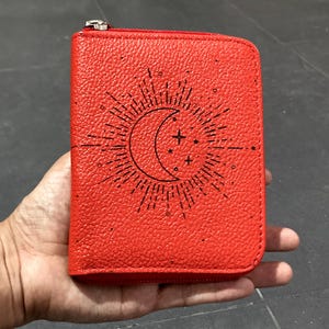 Red Leather Wallet for Women. red wallet, women wallet, zipper leather wallet, leather wallet for women, gift for women, women&#39;s wallet.