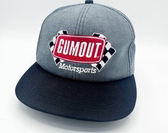 Vintage K-Products GUMOUT Motorsports Pennzoil Snapback Hat Cap Grijs Zwart