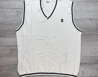 Chaleco de tenis Nike Challenge Court de punto trenzado para hombre, estilo vintage de los 90, talla XL, RARO.