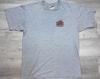 Vintage 90er Jahre Nike T-Shirt Michael Jordan Restaurant Chicago Grau Size Large