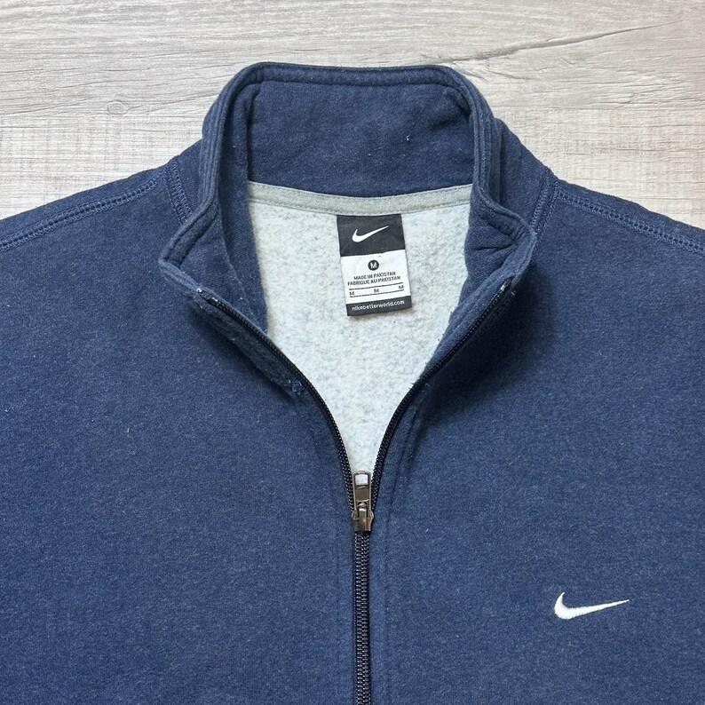 Nike Men's Medium Full Zip Fleece Sweatshirt & Sweatpants Set Navy Blue Athletic Y2K Bild 5