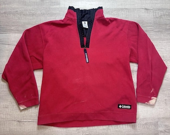 Suéter tipo pulóver Columbia Spell Out Heavyweight de media cremallera y canalé de los años 90 para hombre