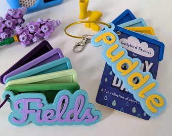 Spring Card Holder Set | Yoto Compatible | Keyring and Clasp | Custom Name Tag Options