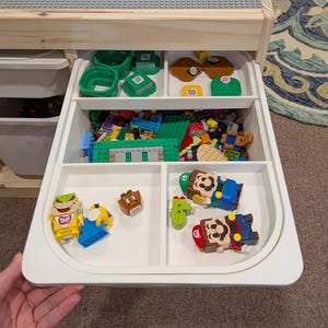 Trofast/Flisat Toy Storage Tray with Custom Lego/Building Blocks Baseplate Underside