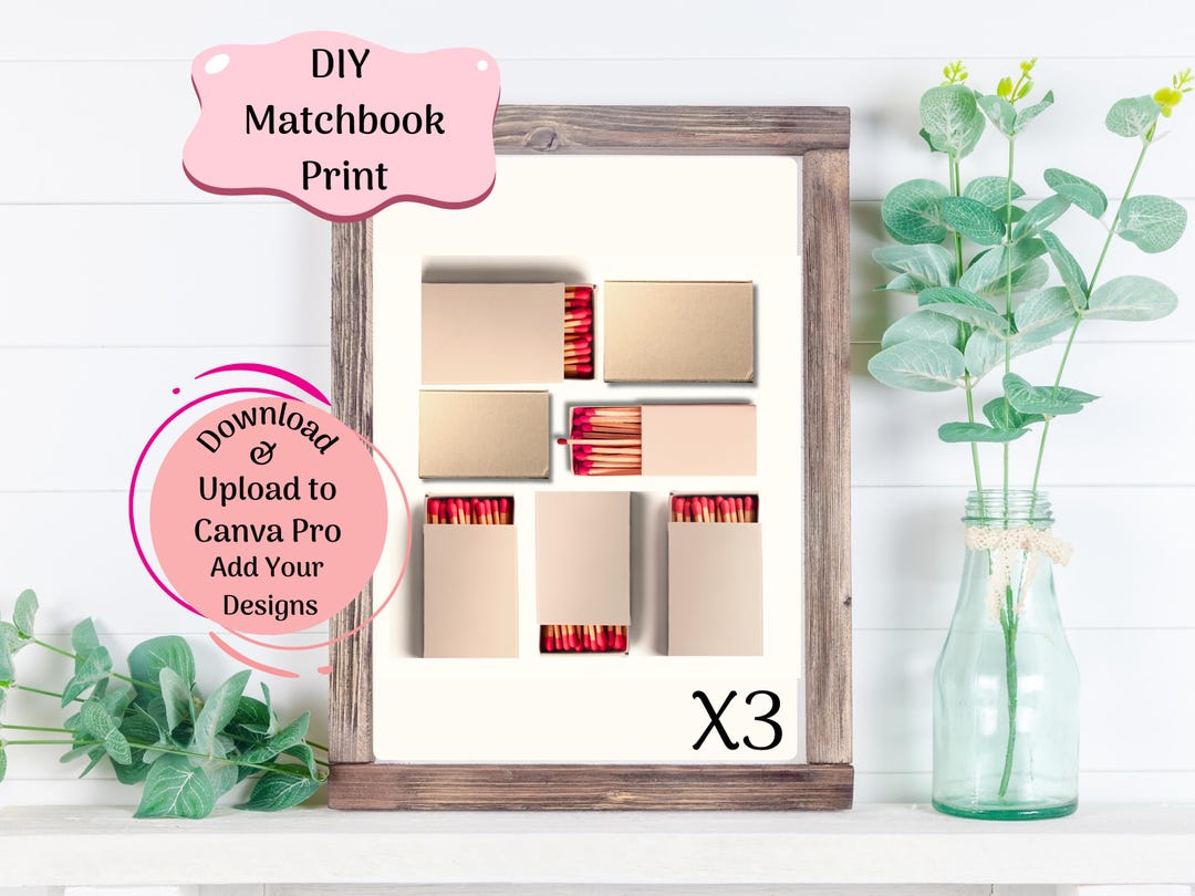 Small Match Book BLANK MATCHBOOK Template⎟canva Pro Template⎟neutral Warm Cold⎟diy ...